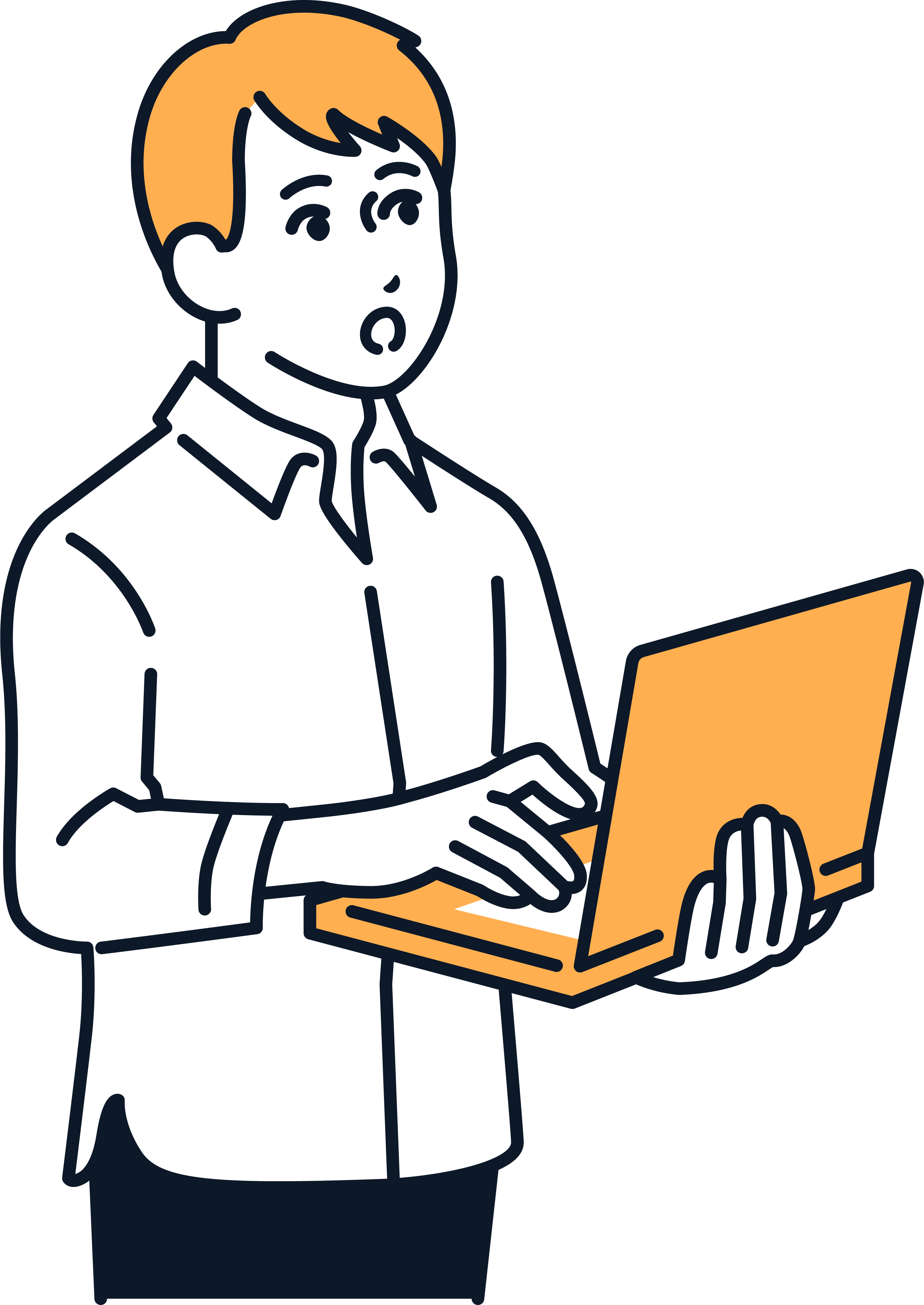 右向きの男性のベクターイラスト