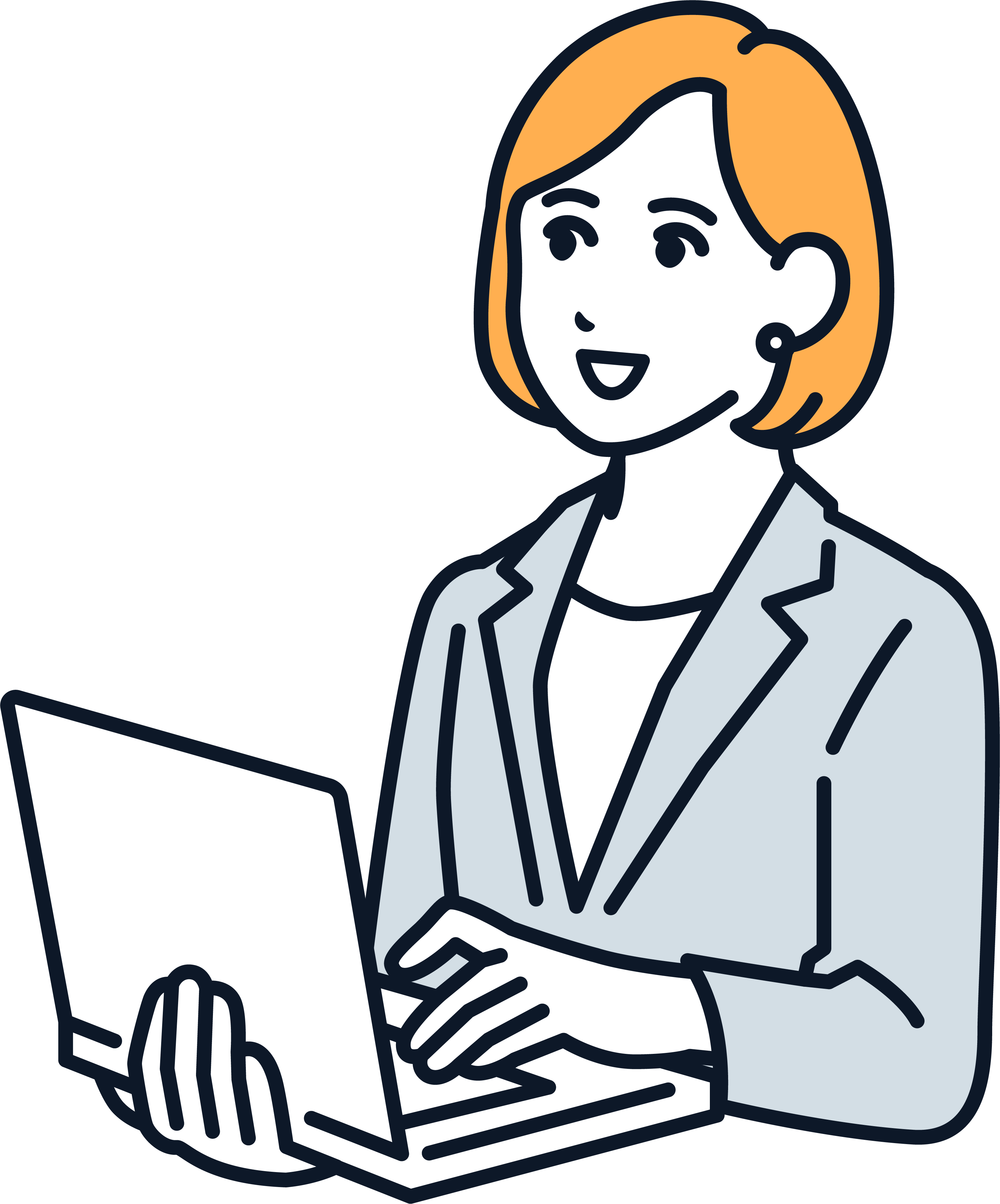 左向きの女性のベクターイラスト