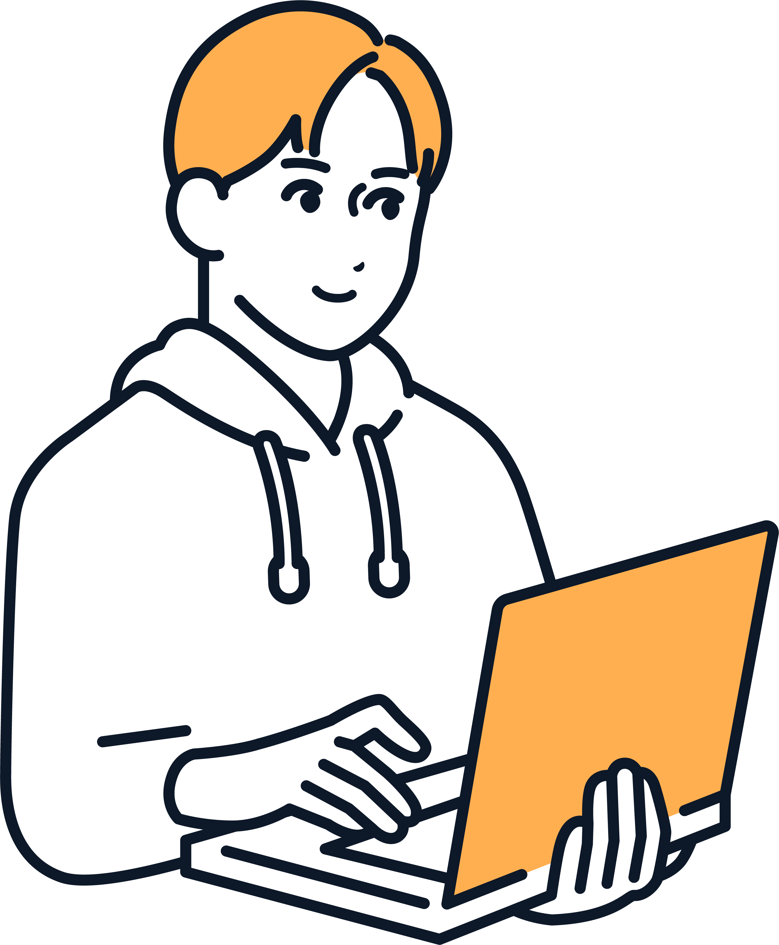 右向きの男性のベクターイラスト